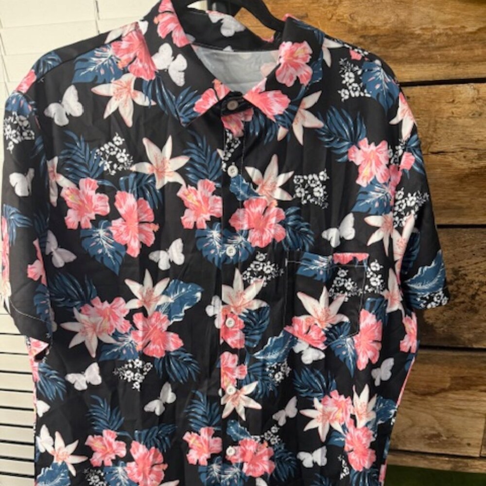 Mens Floral Button Down Shirt